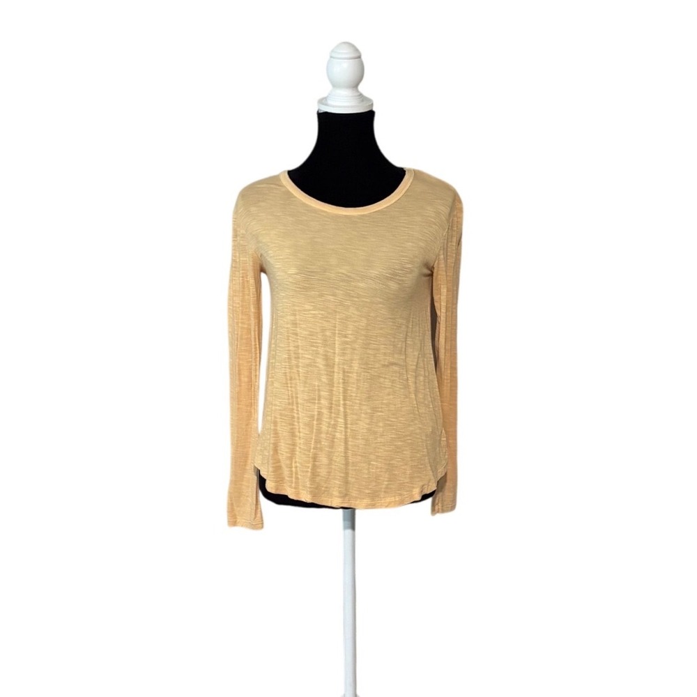 American Eagle Soft & Sexy Slub‎ Long Sleeve Tee Butter Yellow Casual layerig